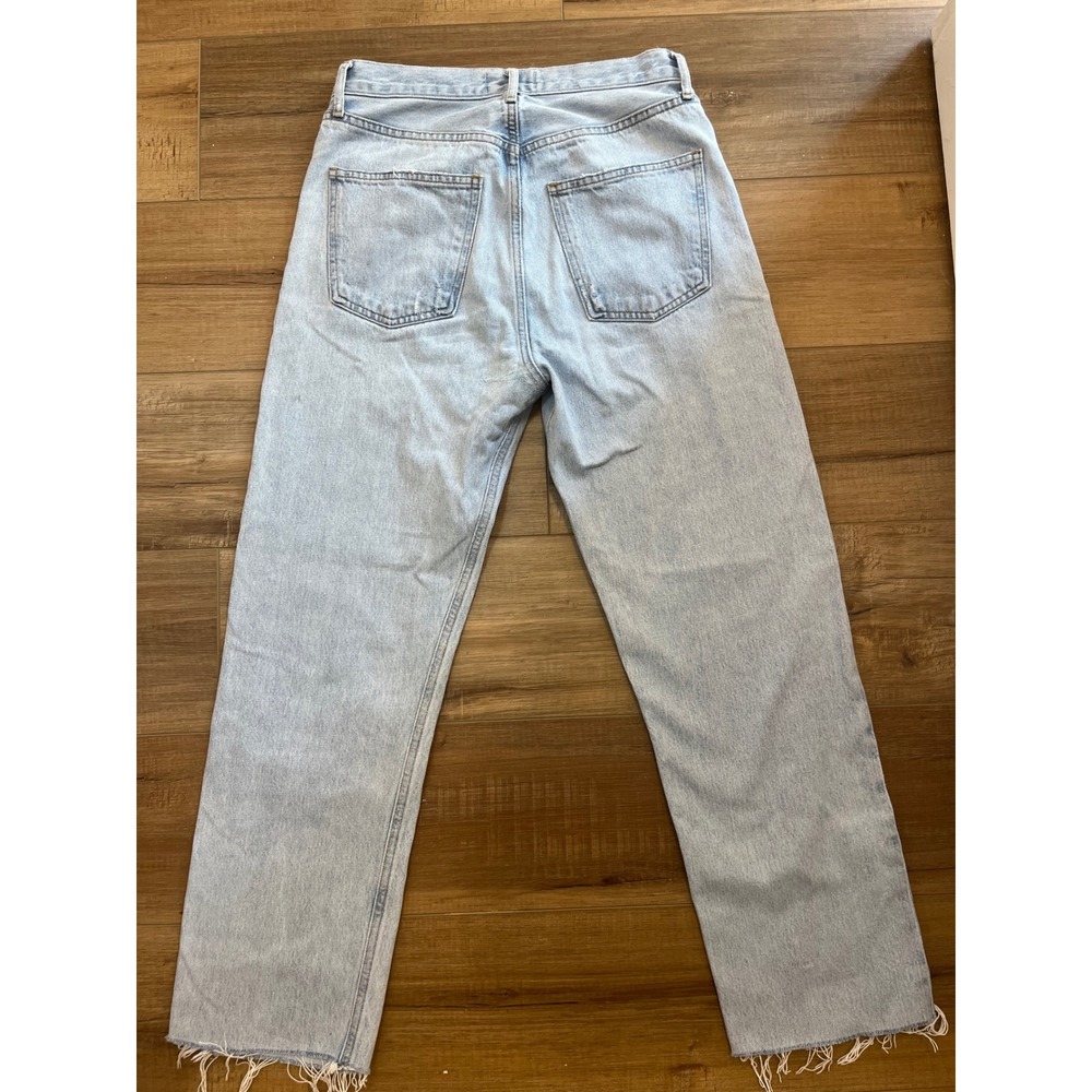 AGOLDE 90's Pinch Waist High Rise Straight Leg Jeans Light Wash Patched 27 - Picture 8 of 10